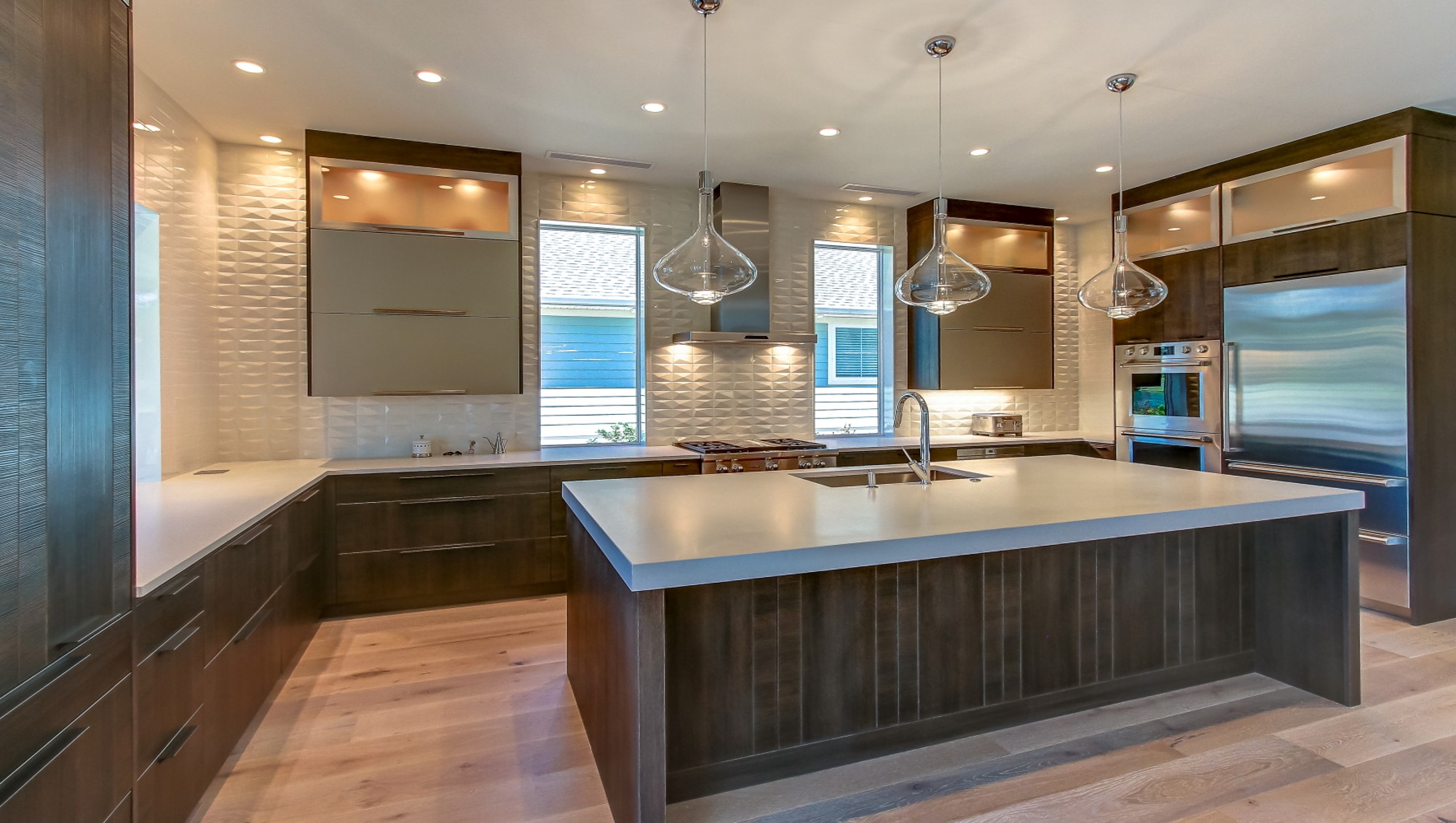 Cabinet samples in showroom